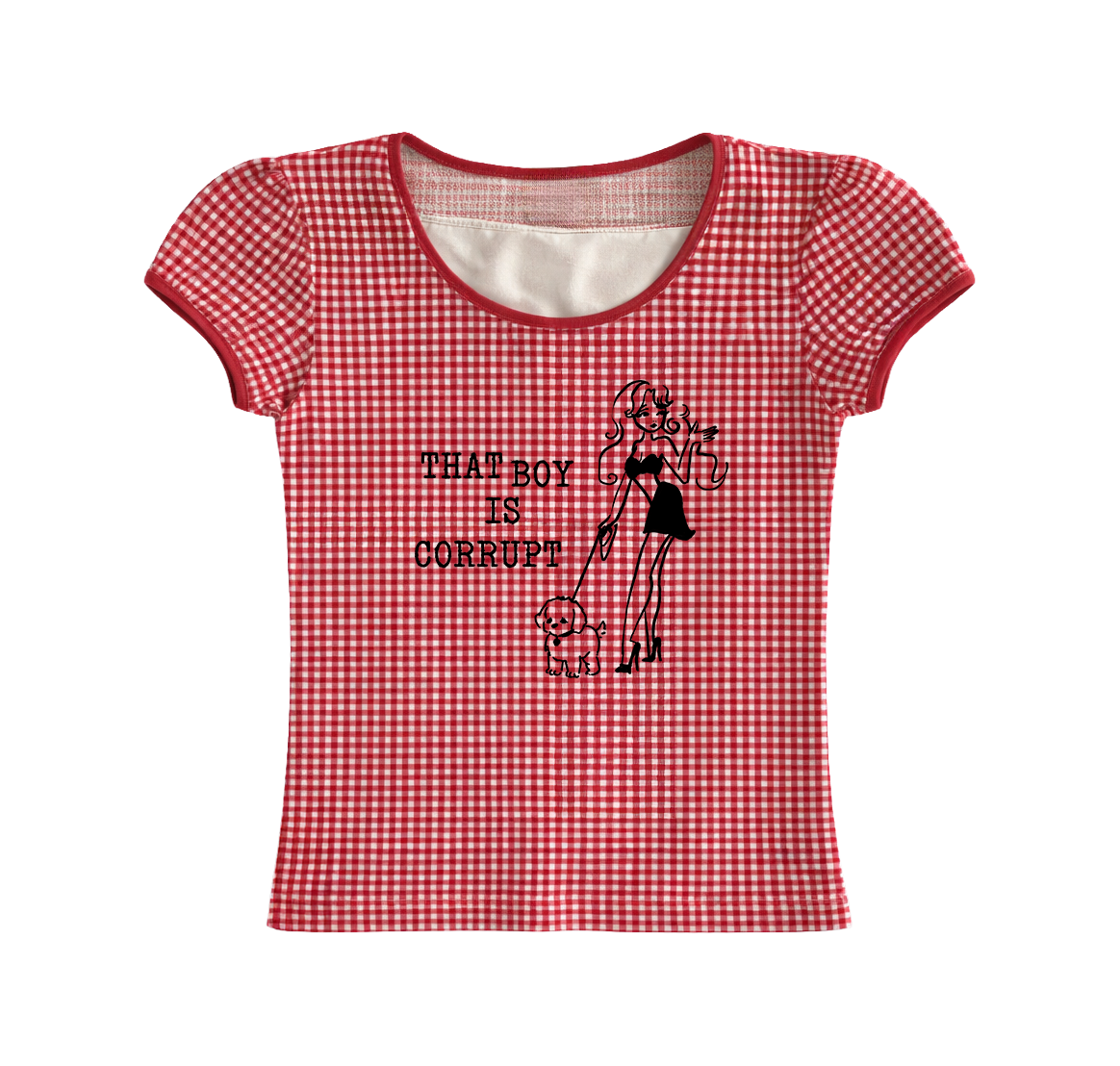 That Boy Is Corrupt Gingham Baby Tee