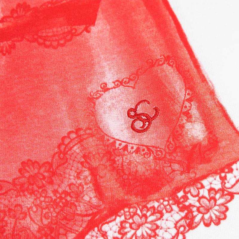 red lingerie tee