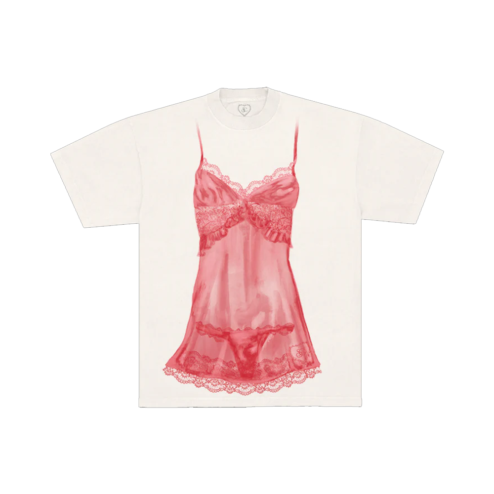 red lingerie tee